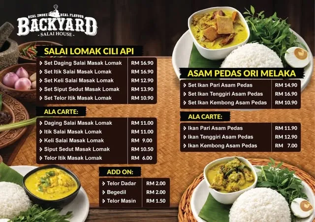 Backyard Salai House — Menu Design by GIA Creative