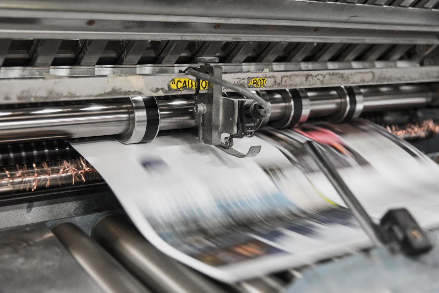 Offset printing machine in production