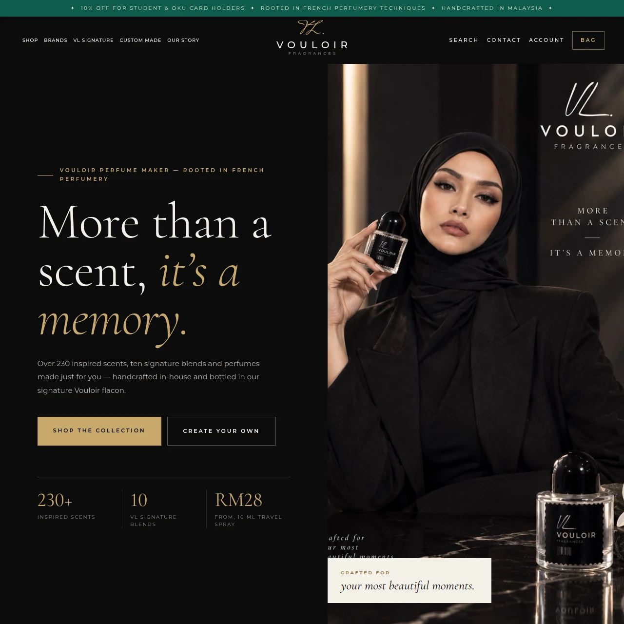 Vouloir Fragrances e-commerce website